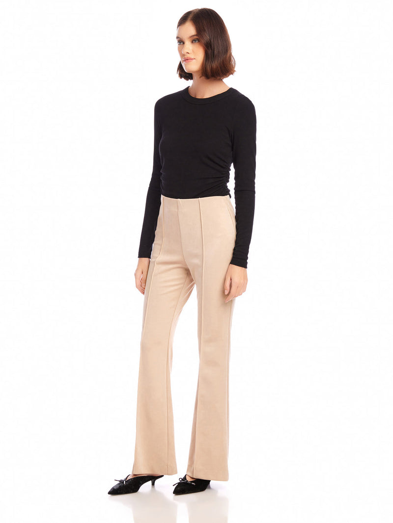 ELLIE BOOTCUT PANTS - ALMOND