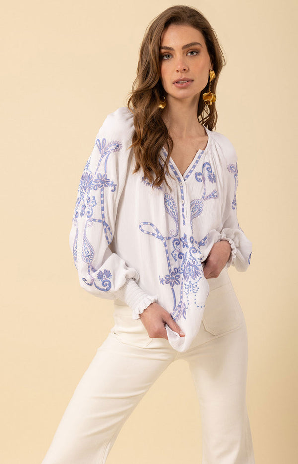 L/S JEMMA TOP - BLUE
