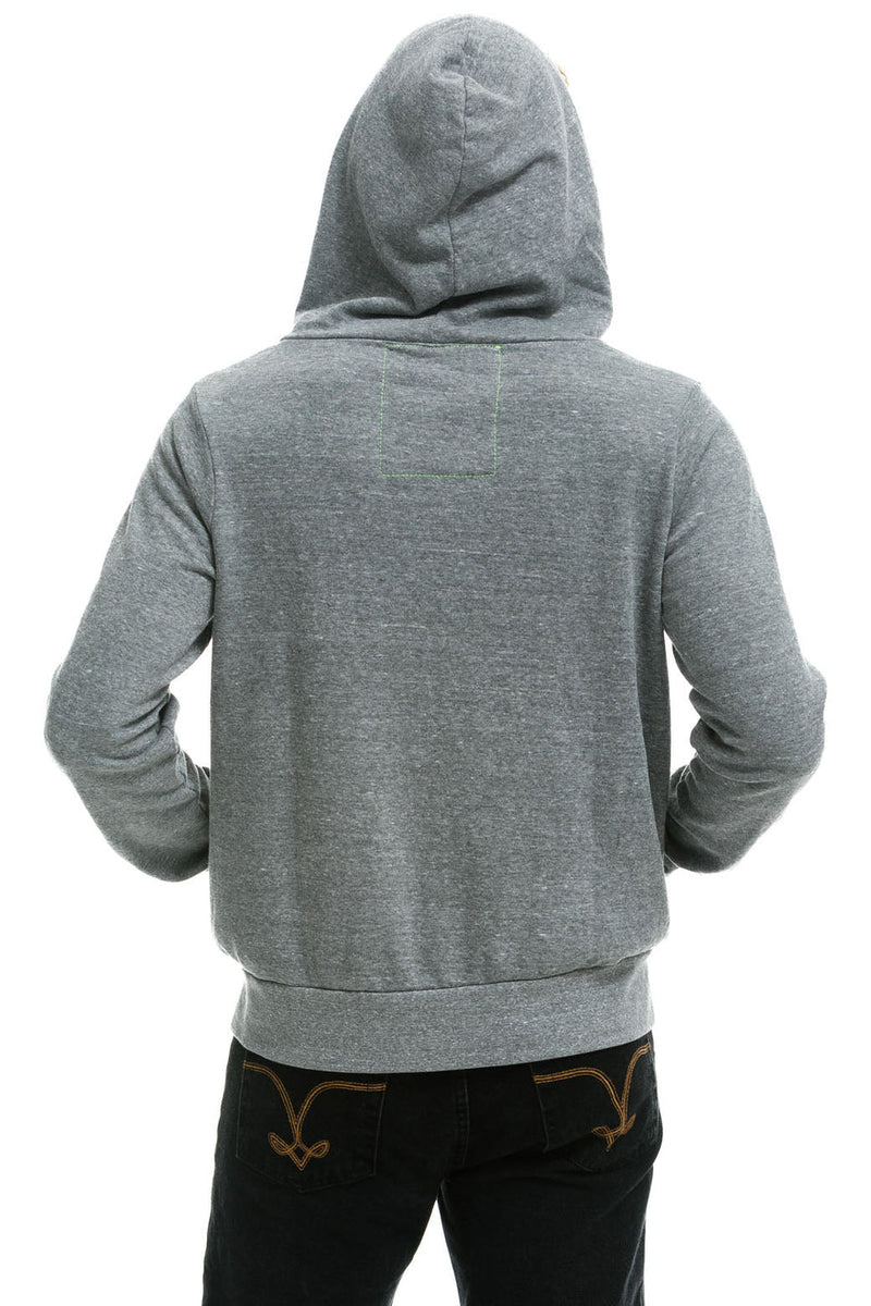 5 STRIPE HOODIE - HTR GREY BLU