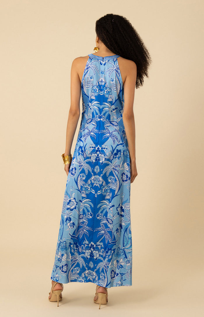 HALTER MAXI DRESS-NAVY