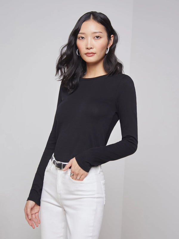 TESS CREW NECK L/S - BLK