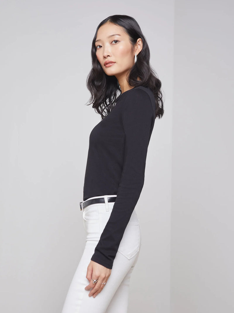 TESS CREW NECK L/S - BLK