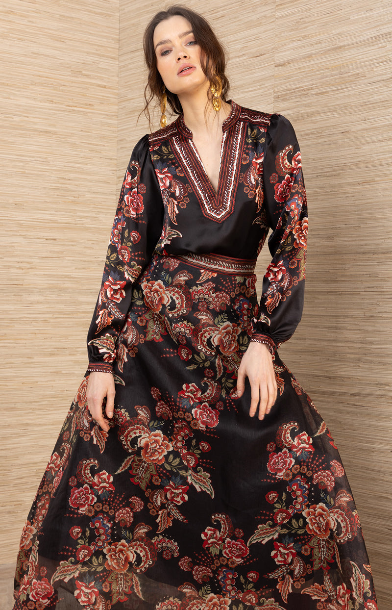 ARACELI LONG SKIRT - BLK
