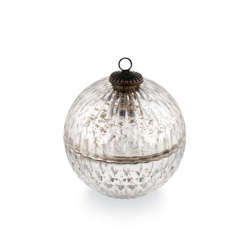 BALSAM & CEDAR SILVER MERCURY ORNAMENT CANDLE