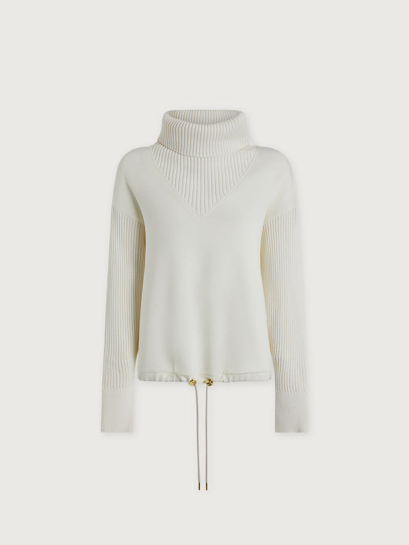 HANNAH COWL NECK SWEAT - EGRET