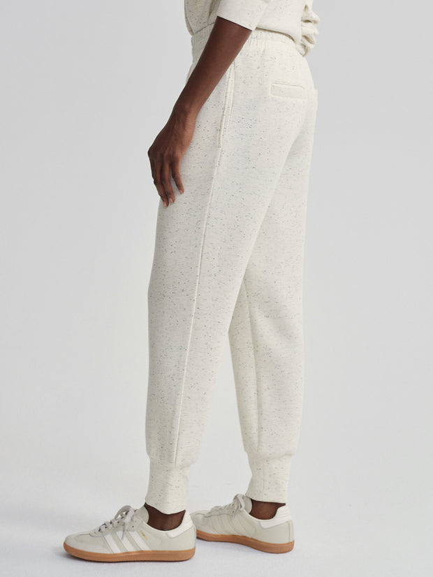 THE SLIM CUFF PANT 25" IVORY MARL FLECK