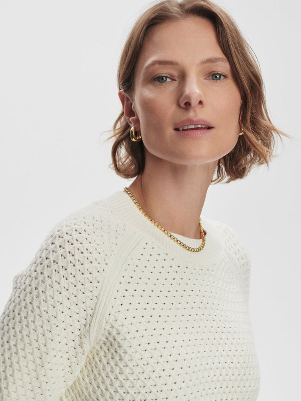 LUCY KNIT TOP - SNOW WHITE
