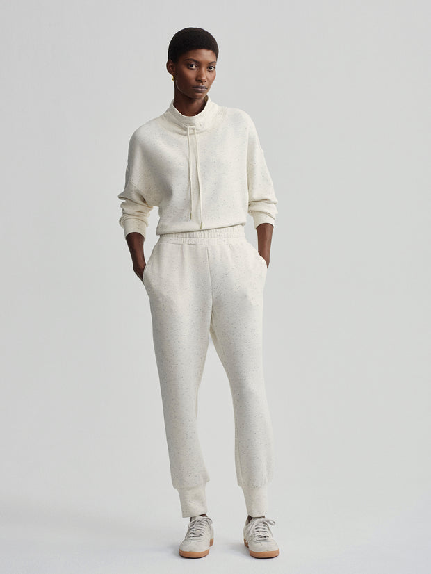 THE SLIM CUFF PANT 25" IVORY MARL FLECK