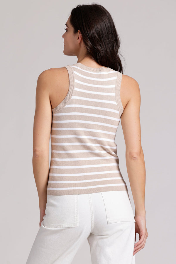 COTTON CASHMERE STRIPE TANK
