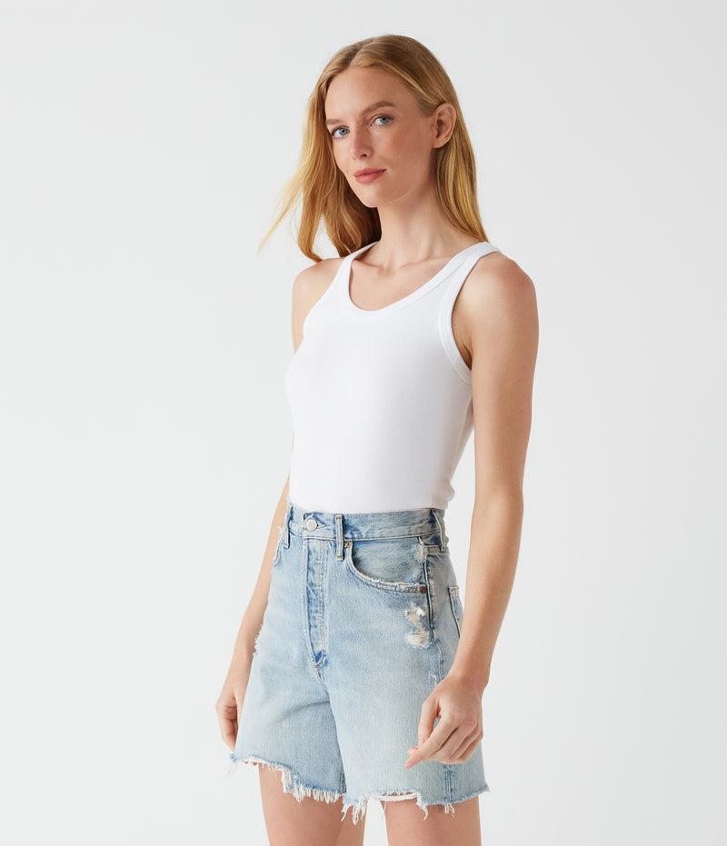 CASSIE THIN BINDED TANK - WHITE