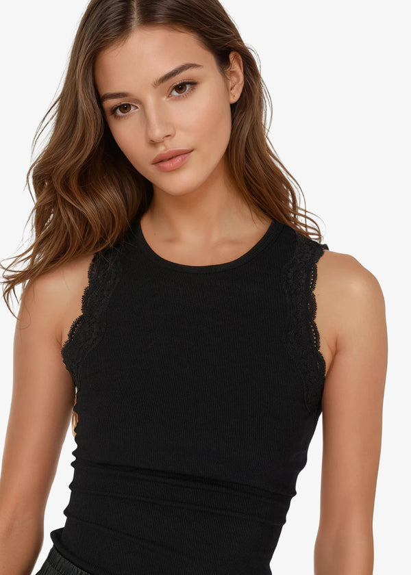 RIAN RIB KNIT TANK - BLK