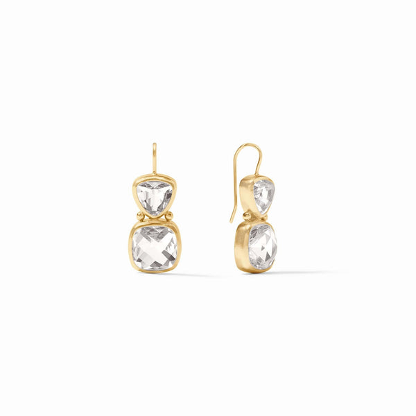 AQUITAINE EARRING - GOLD - CLEAR CRYSTAL