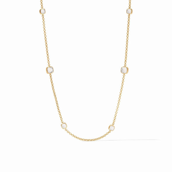 AQUITAINE STATION NECKLACE - CLEAR CRYSTAL