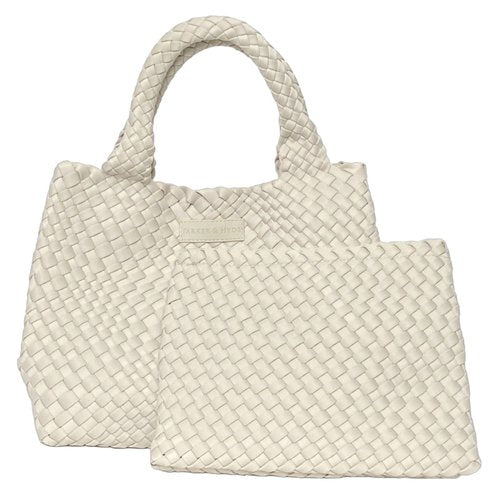 BONE WOVEN TOTE