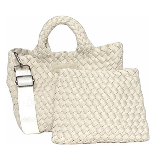 BONE WOVEN MINI TOTE