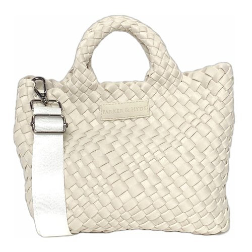 BONE WOVEN MINI TOTE