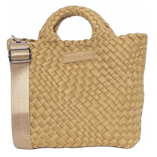 CAMEL WOVEN MINI TOTE