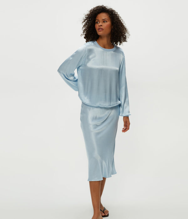 LEILA BIAS CUT SKIRT - FOUNT