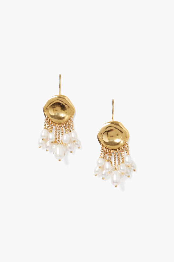 MEDUSA EARRINGS GOLD WHITE PEARL