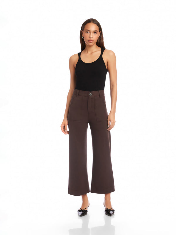 RYLEE CROPPED PANTS - BROWN