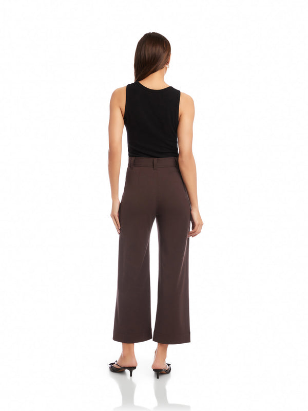 RYLEE CROPPED PANTS - BROWN