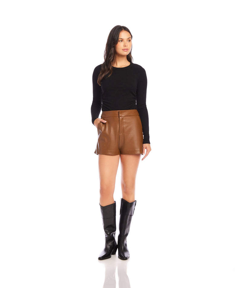 SIDE SHIRRED TOP - BLK