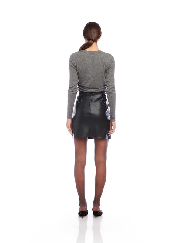 SIDE SHIRRED TOP - CHAR