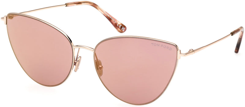 TOM FORD - ANAIS - SHINY ROSE GOLD - W/PINK FLASH GOLD LENSES