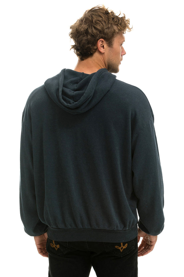 WAVE STRIPE 4 PULLOVER HOODIE RELAXED - CHAR