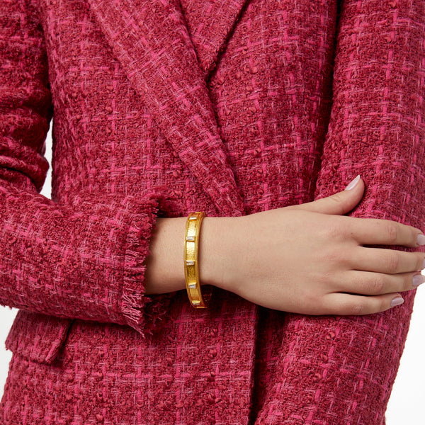 AURORA STONE HINGE BANGLE - CZ
