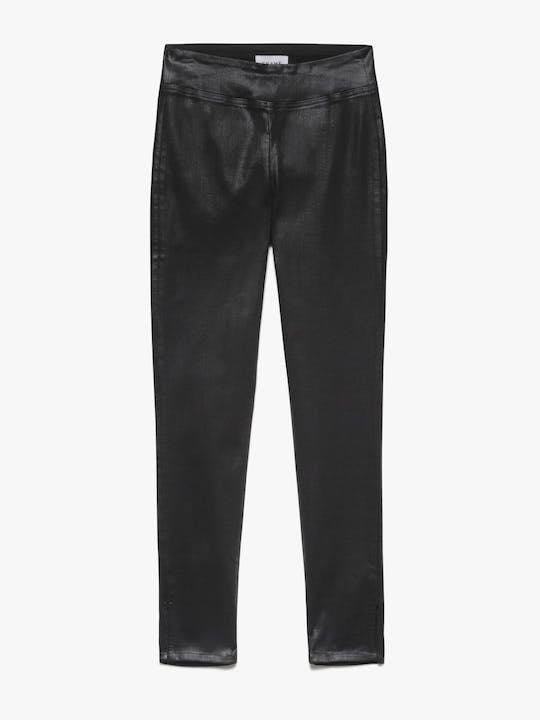 JET SET SKINNY CROP SLIT - NOIR COATED