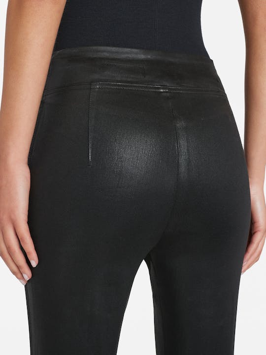 JET SET SKINNY CROP SLIT - NOIR COATED