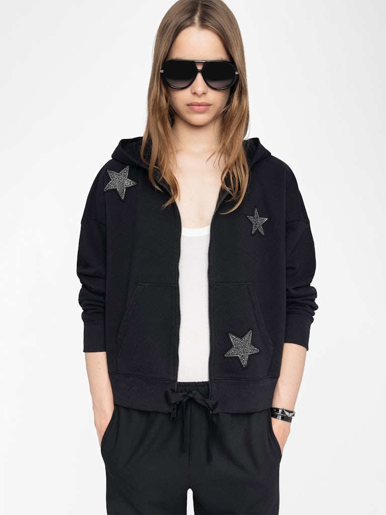 MIA DIAMANTE ZIP SWEATSHIRT