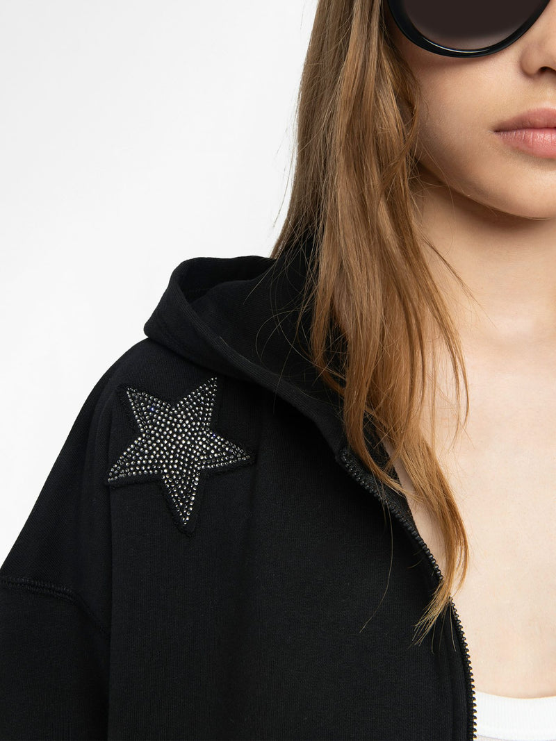 MIA DIAMANTE ZIP SWEATSHIRT