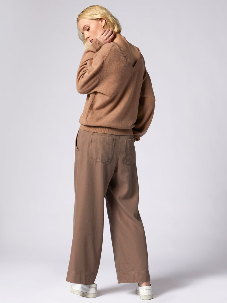 LILOU V NECK CASHMERE - CAMEL