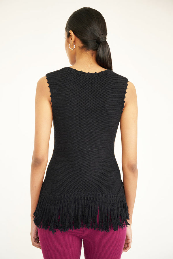 LUZIA FRINGE TANK - BLACK