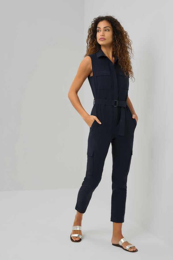 LOLA UTILITY JUMPSUIT-NAVY