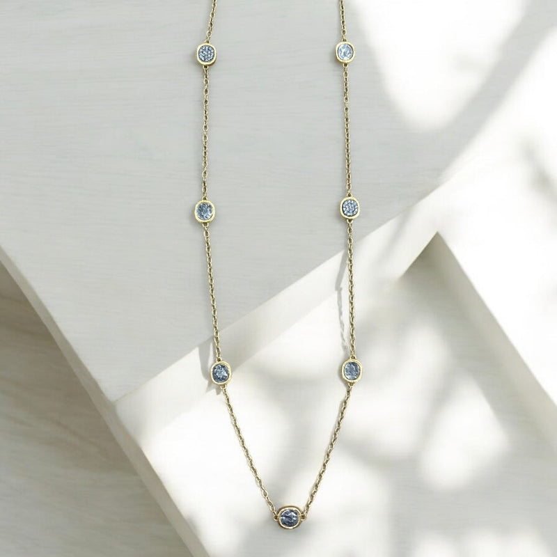 MINI GOLD PAVIA STATION NECKLACE