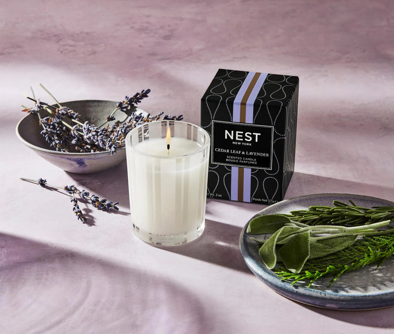CEDAR LEAF & LAVENDER VOTIVE CANDLE
