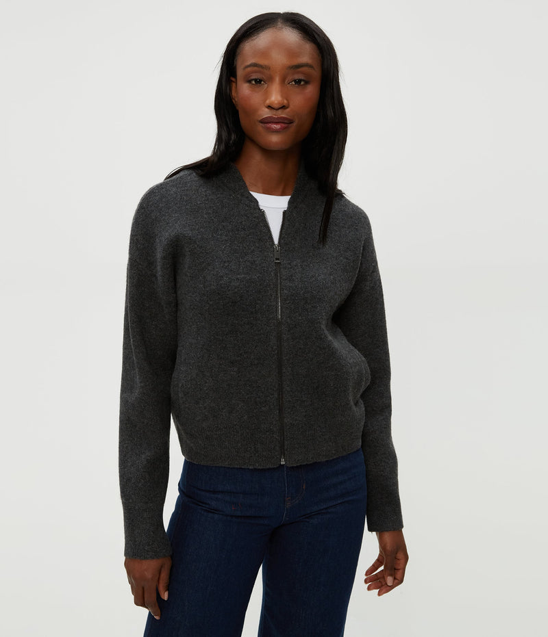 LIDIA CROPPED BOMBER - CHARCOAL