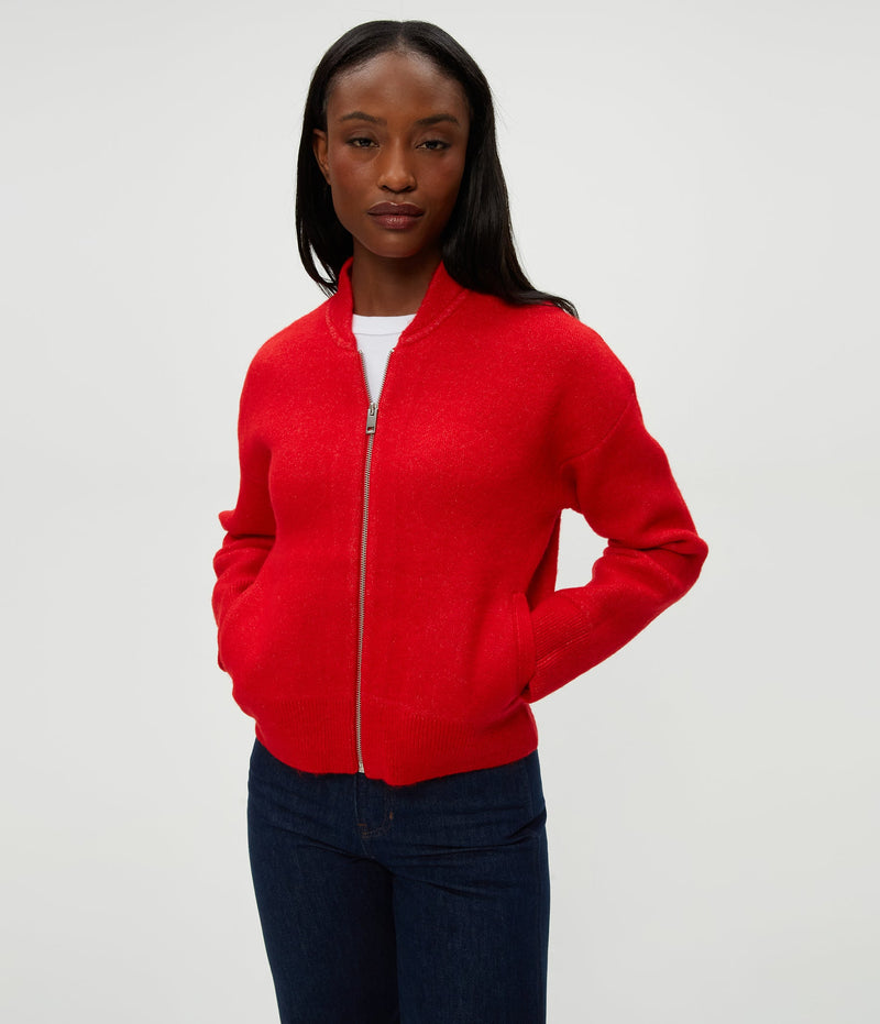LIDIA CROPPED BOMBER - POPPY