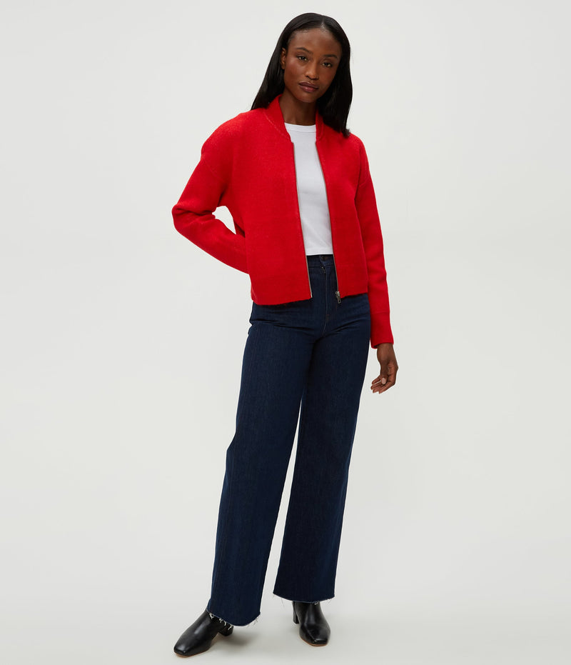 LIDIA CROPPED BOMBER - POPPY