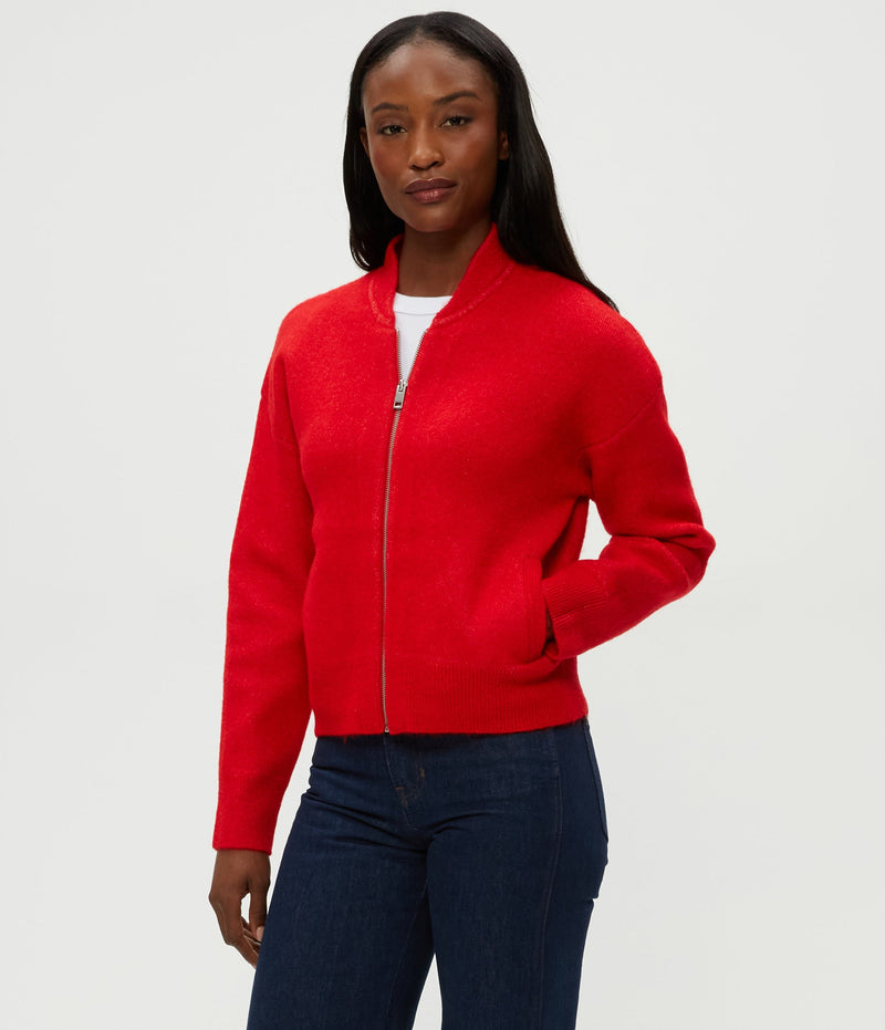 LIDIA CROPPED BOMBER - POPPY