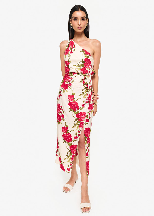 NANU DRESS - CAMPARI WATERCOLOR