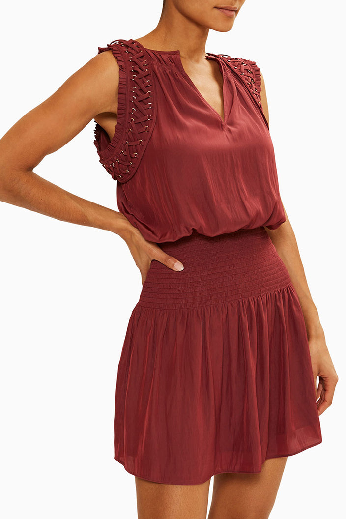 ELLIANA SMOCKED MINI-DRESS