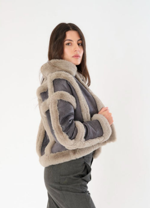 ROSA SHERPA JACKET - COAL