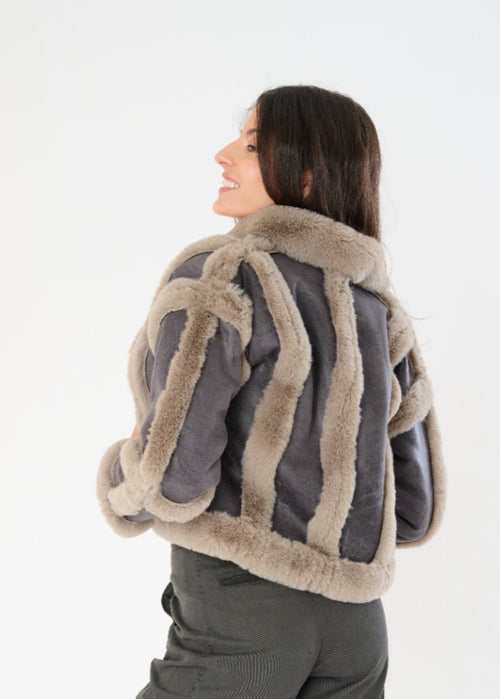 ROSA SHERPA JACKET - COAL