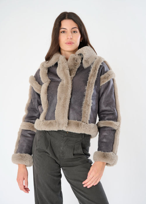ROSA SHERPA JACKET - COAL