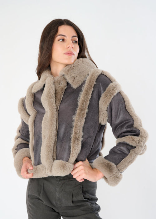 ROSA SHERPA JACKET - COAL