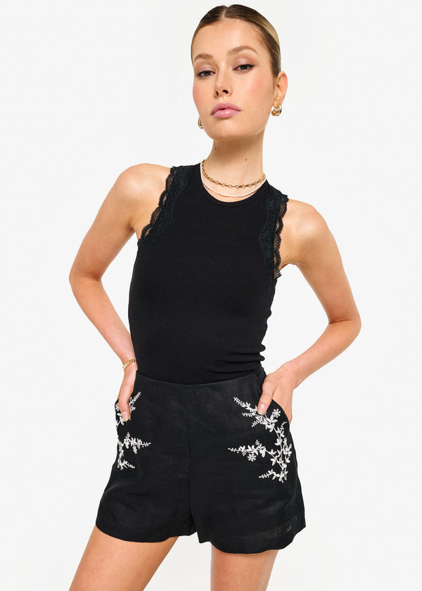 RIAN RIB KNIT TANK - BLK